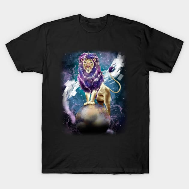 Galaxy Space Lion T-Shirt by Dylawa